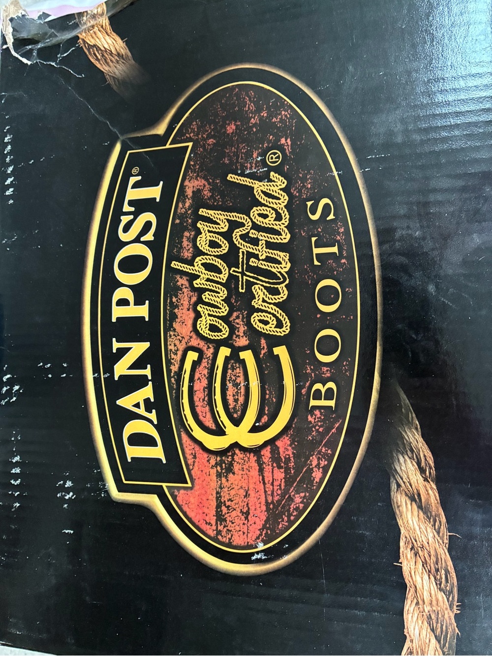 Dan Post Black Box with Gold and Red Western Label